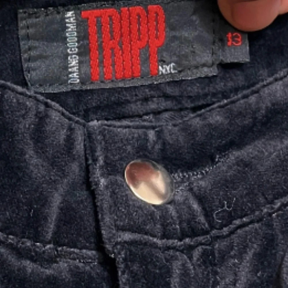 Tripp NYC Black Velvet Pants - Picture 2 of 4